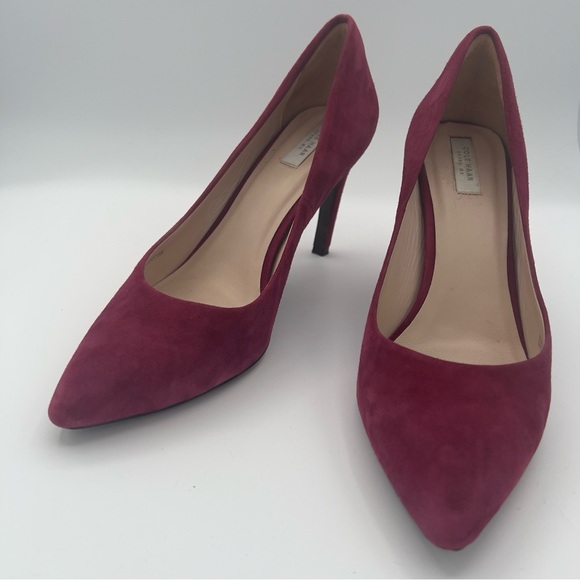 Cole Haan Grand OS Eliza Magenta/Berry Suede Pointed‑Toe Pumps Women’s Size 8 - Picture 3 of 14